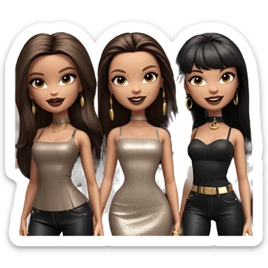three stylish girls together sticker