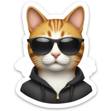 Cat with sunglasses sticker
