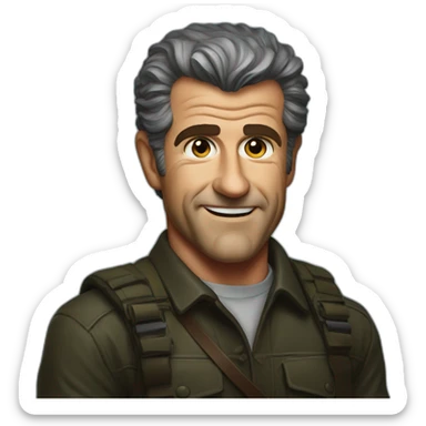 Mel Gibson portrait sticker