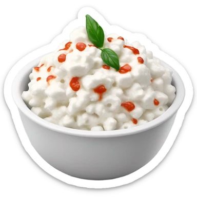 cottage cheese with tabasco and black pepper in a bowl sticker