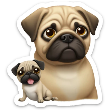 Jingle bells and pug sticker