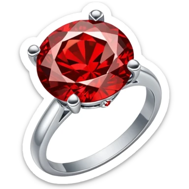 red ring marry red diamond metal prata sticker