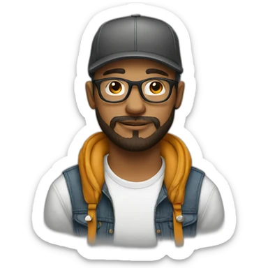 hipster designer wearing a cap sticker