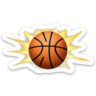 Sunrays shining out of basketball sticker