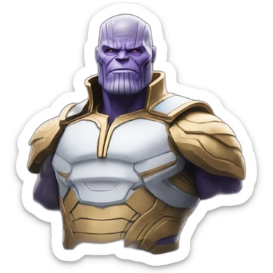 Thanos with "Serene Blue Solo on White"  sticker