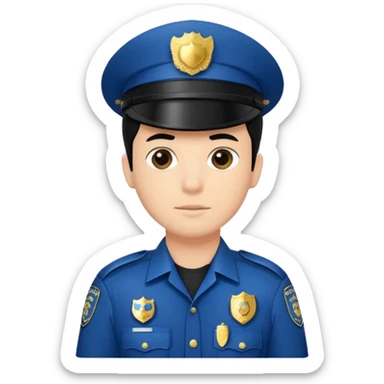 Polizist Emoji mann schwarze haare sticker