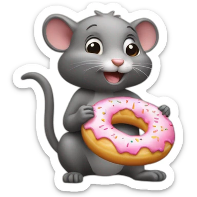 Raton-laveur qui mange un donut sticker