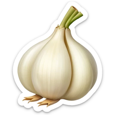 bird with the body of a garlic clove sticker