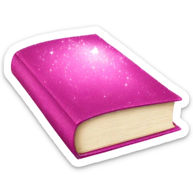 pink sparkling book sticker