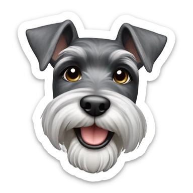 Miniature Schnauzer with a happy face sticker