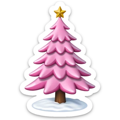 Christmas tree snow pink sticker