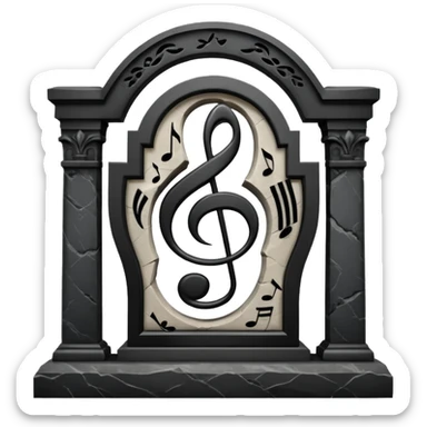 fuck on em grave with msuic notes sticker