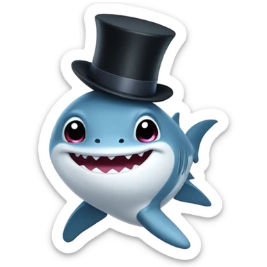 Baby shark with a top hat  sticker