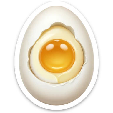 A peeled egg sticker