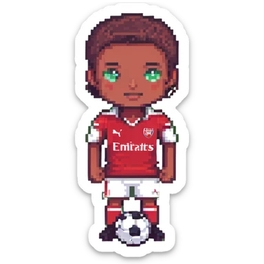 Soccer player in Arsenal red jersey sticker