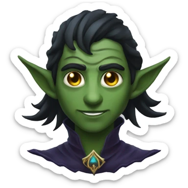 A male night elve demonology warlock sticker
