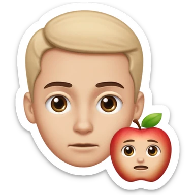 face with raised eyebrow, wide eyes, half-smile, nervous about the future but rolling with it, Apple iMessage emoji style sticker