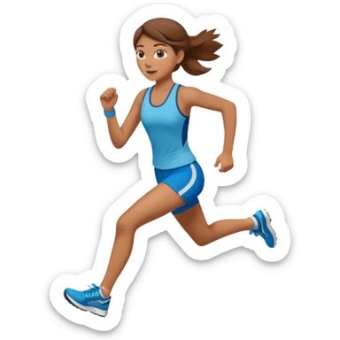 Brown haired girl on a run sticker