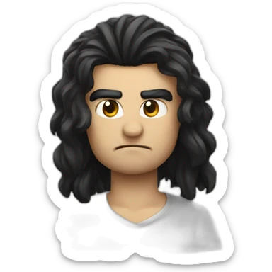 angry german with broom stash and side swiped black hair sticker