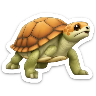Tortue sur un renard sticker