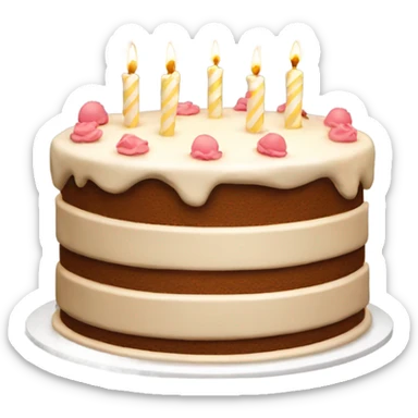 Aestetic beige birthday cake  sticker