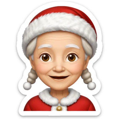 Grandmother wearing Santa costume sticker