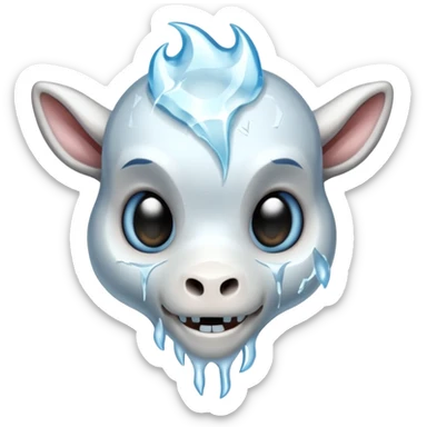 The ice skull The ice skull of a baby goat sticker
