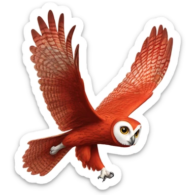 real owl red fly sticker