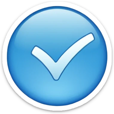 Un circulo azul de verificación sticker