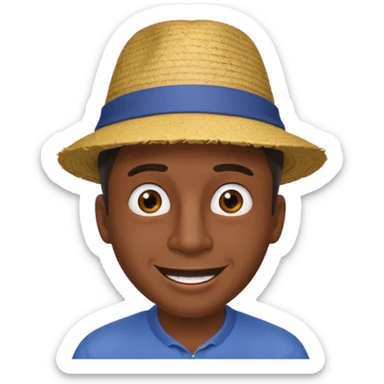 homme créole réunionnais  étonné  avec chapeau sticker