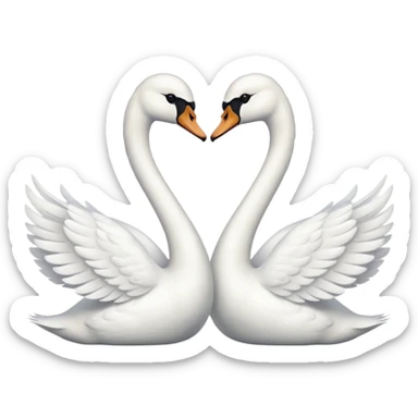 Two swan face each other sticker