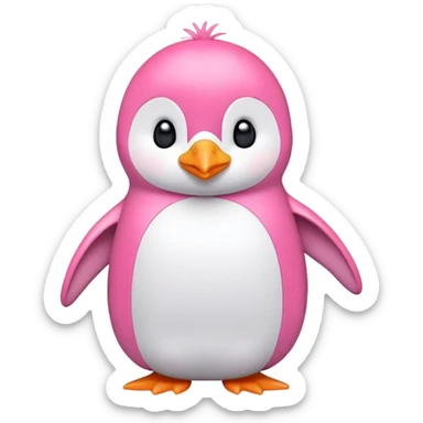 Boba pink penguin sticker