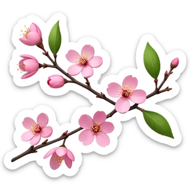 prunus triloba branch sticker