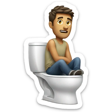 Guy on a toilet sticker