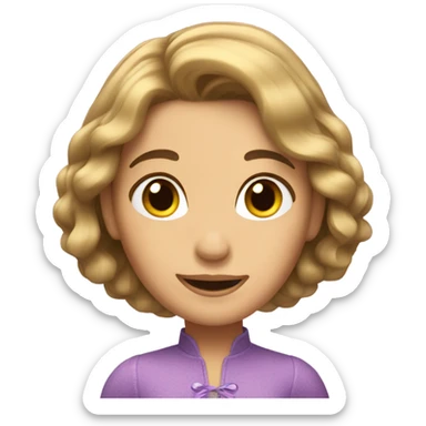 Brunette short hair rapunzel  sticker