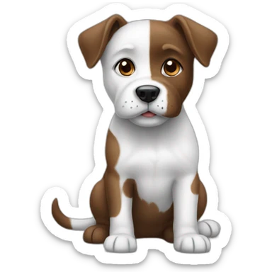 Dog-black-white-brownhead sticker