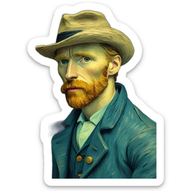 van gogh painting sticker