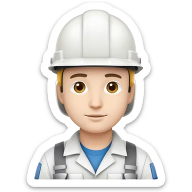 ingeniero con casco blanco  sticker