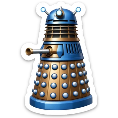 dalek silver, blue and bronze sticker