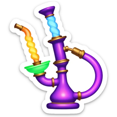 the neon sign of a hookah lounge in the night sticker