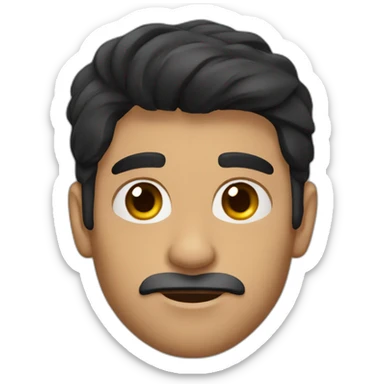 Spanish man dark hair and bear thick eyebrows sticker