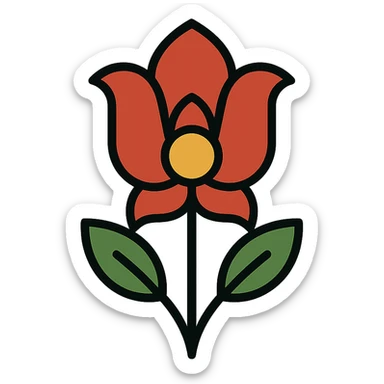 gothic flower sticker