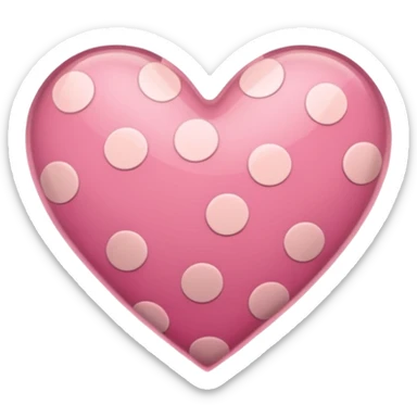 brown pink polka dot heart  sticker