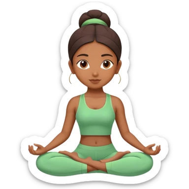 indian girl doing yoga in green outfit sticker