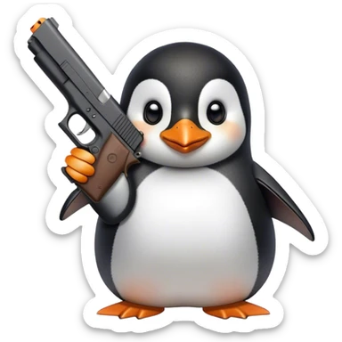 Happy penguin with a Glock 19 sticker