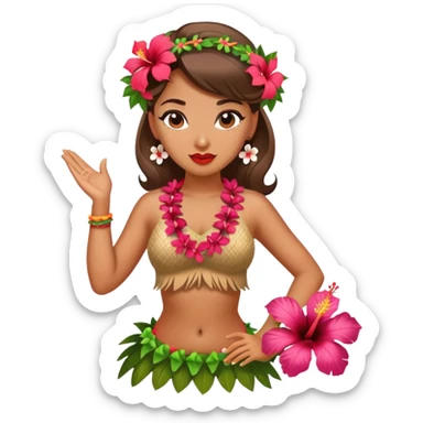 Pin up hula girl  sticker