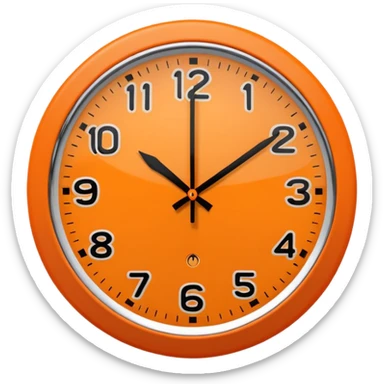 orange wall clock sticker