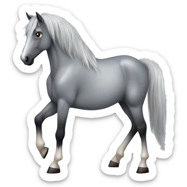 Dapple gray horse with black mane  sticker
