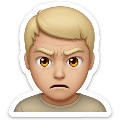  can't express expressionless ,anger just staring at  sticker