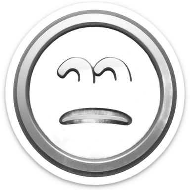 A silver coin that is engraved a number “100”, tiny, cute, simple, clay sticker